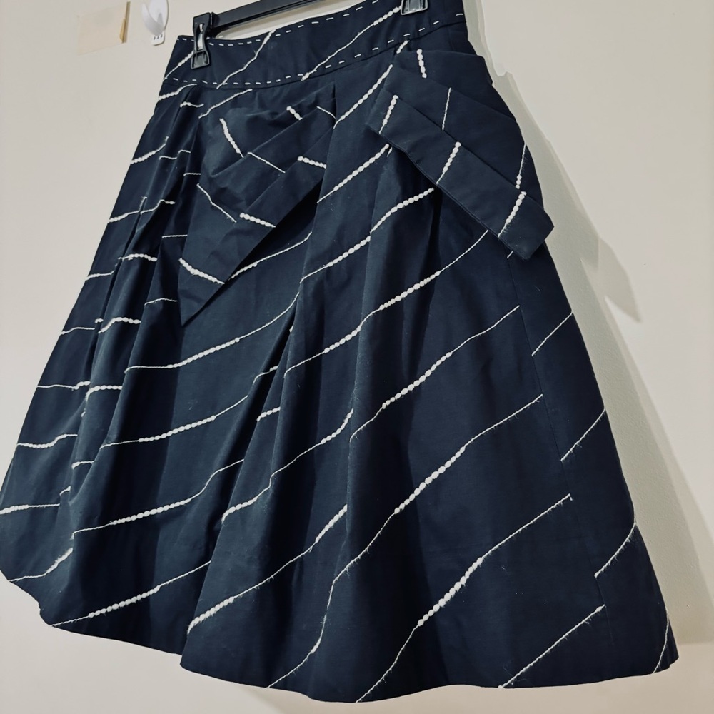 Anthropologie black white Floreat Subway Stairs preppy Full Tulle skirt size 4 - Picture 6 of 16